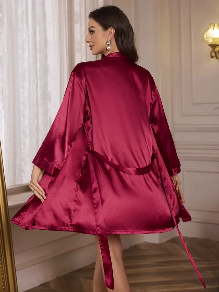 Robe et chemise de nuit décorées en dentelle, édition limitée pour la saint-valentin, ensemble deux pièces, vêtements de maison doux, Sexy et élégants et romantiques