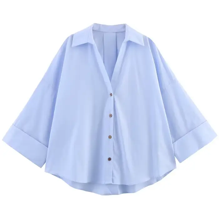 HXAO 2025 chemise femme été culture chemises et chemisiers surdimensionnés blanc bleu Rose marron ch