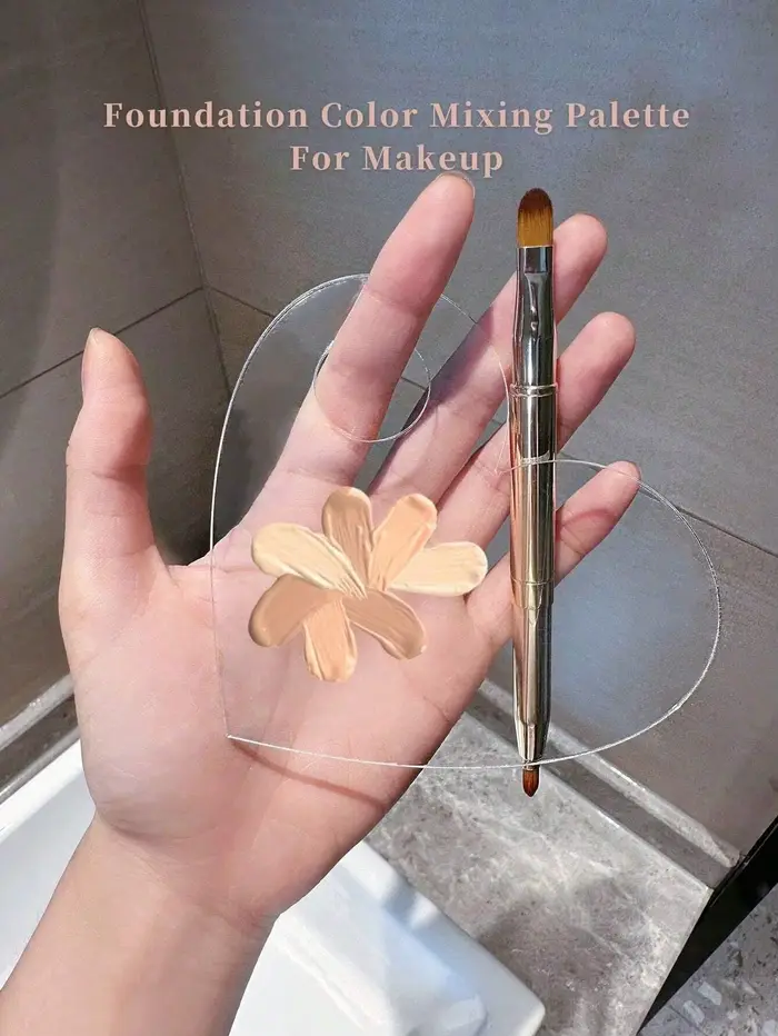 1/2PCS Palette de maquillage en acrylique, spatule, fond de teint liquide, fard à paupières, mélange