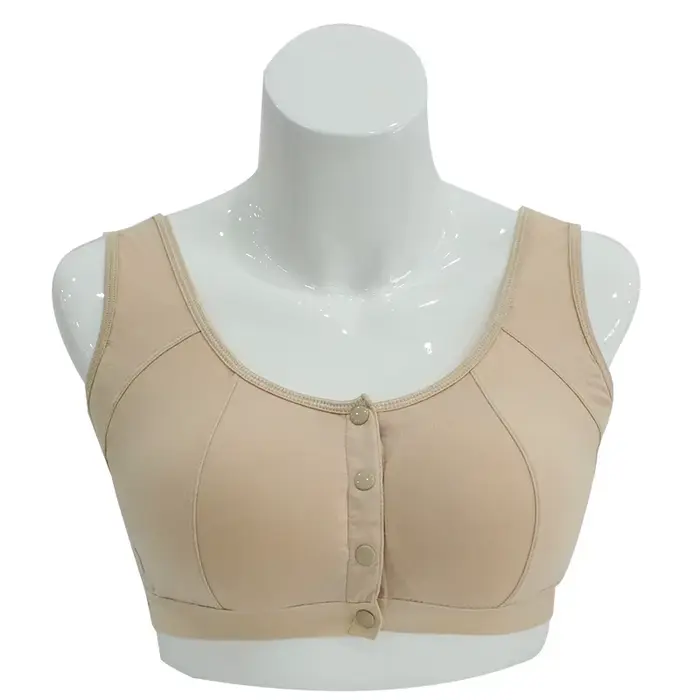 Soutien-gorge de mastectomie avec poches, fermeture frontale, Lingerie en coton grande taille pour f