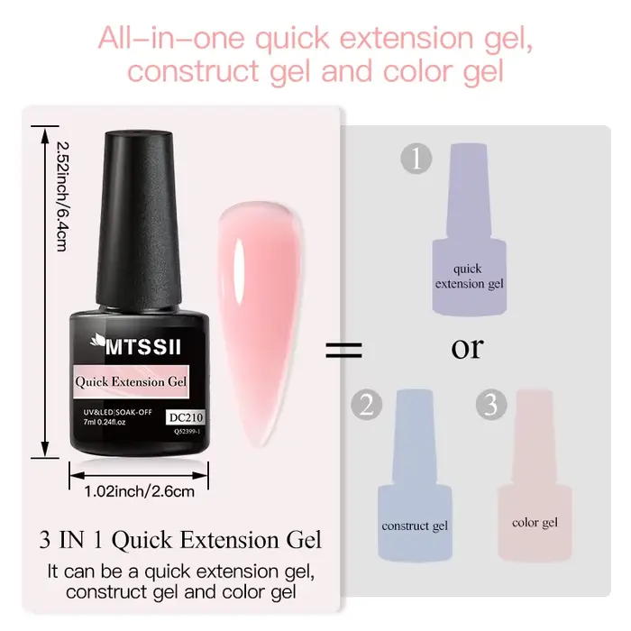 MTSSII 7ml Extension rapide vernis à ongles gelée Transparent nu rose rouge Gel dur construction rap
