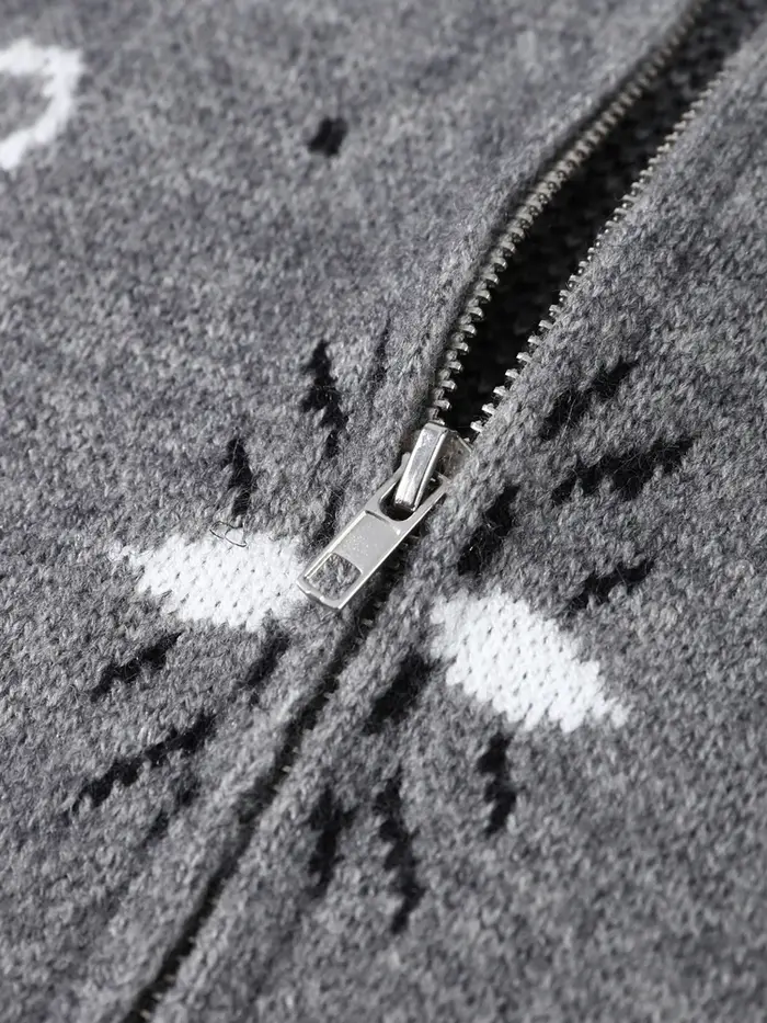 Cardigan Jacquard décontracté pour femmes, ample, col montant, poches zippées, pull assorti avec tou
