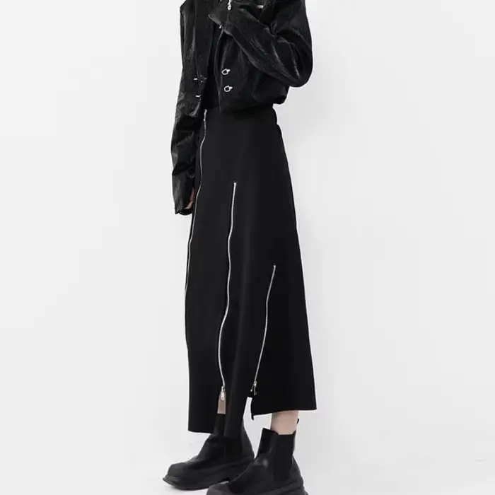 Jupe mi-longue pour femme, jupes Y2K, design personnalisé, style coréen, pur compromis, streetwear a