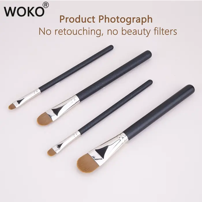4 Types de tailles améliorées Ultra-mince fond de teint correcteur pinceau de maquillage professionn