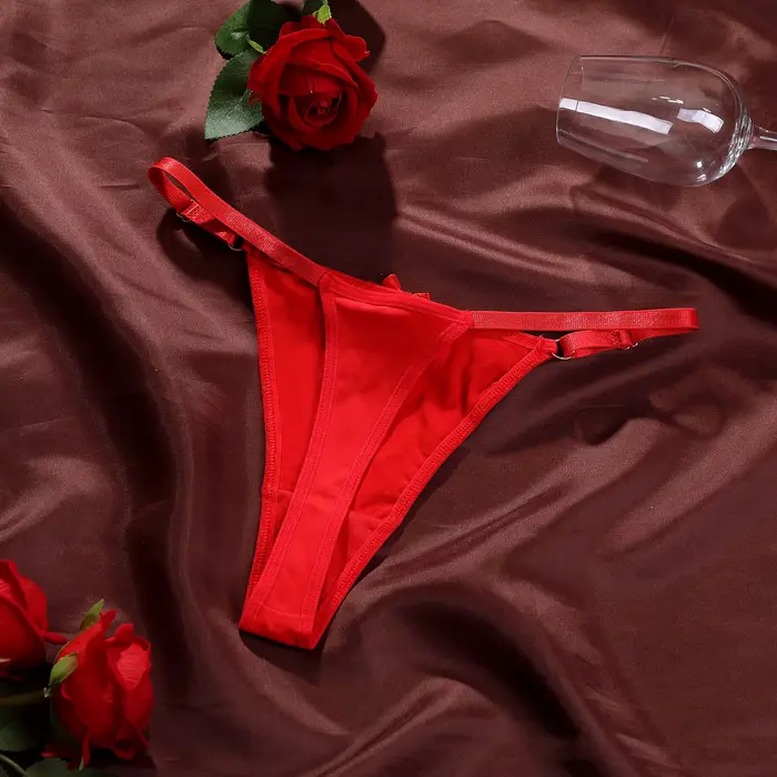 String pour femme réglable, sexy, double, fin, taille basse, scintillant, respirant, en dentelle, sous-vêtements féminins