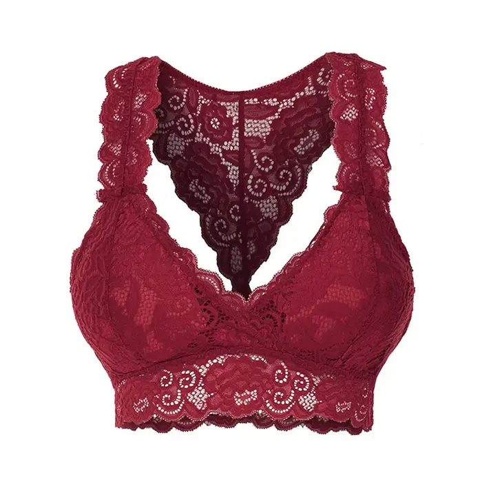 Plus velikost dámská podprsenka, bezešvé, průhledný, sexy spodní prádlo, květinová krajka, push up, Bralette, plus velikost, sport, gymnastika, jóga, zpět krása