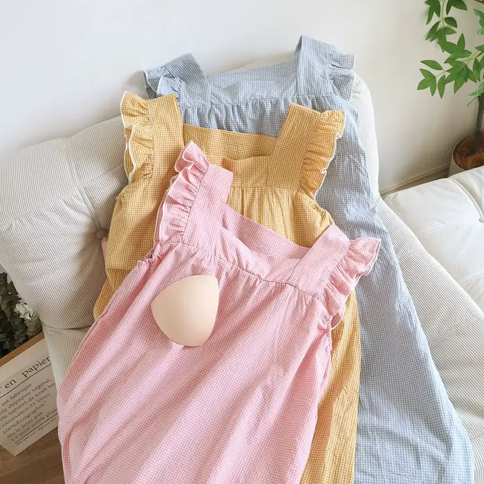 Chemises de nuit en coton robe de nuit pour femme vêtements de nuit nuisette sans manches pyjama robe d'été vêtements de nuit pour femmes chemise de nuit