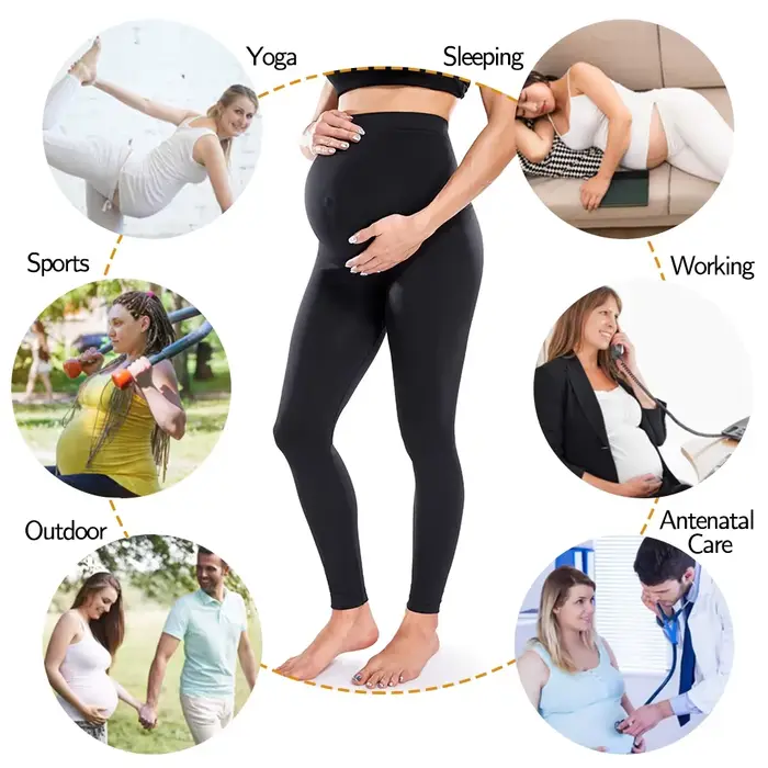 Leggings de maternité sur le ventre, pantalons de grossesse, collants de soutien du ventre taille ha