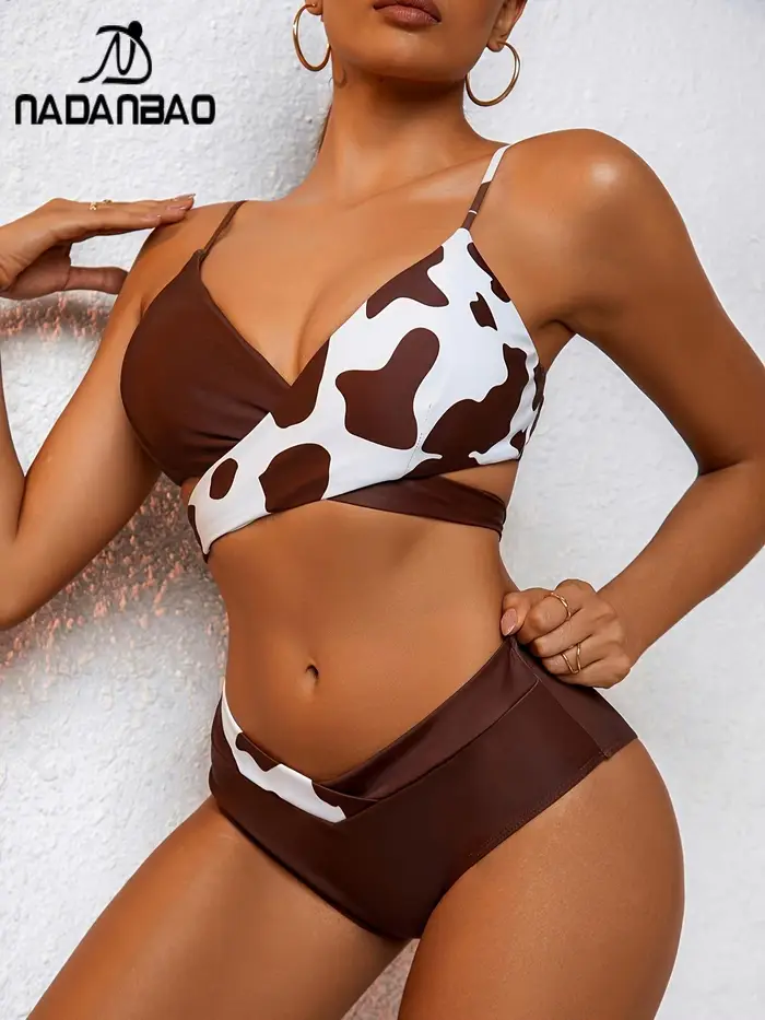 Nadanbao - Sexy dámské plážové bikiny s výstřihem do V