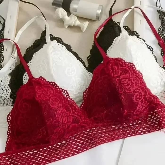 Bezešvá bavlna a polyester pletená podprsenka s krajkou dekorace pro ženy styl sexy push-up zvláštní příležitosti