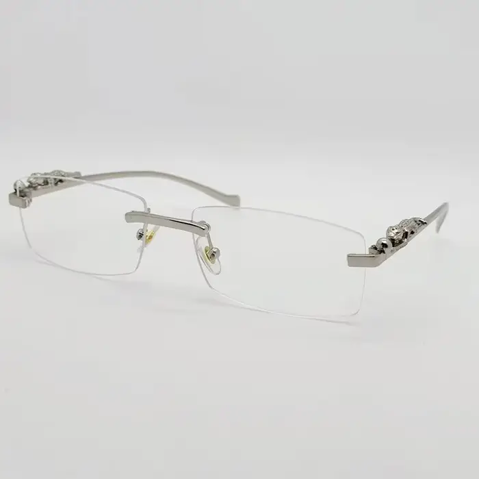 Monture de lunettes sans monture pour femmes et hommes, mode guépard, décoration Business Cool, mont
