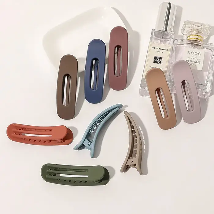 Grands pinces à cheveux givrées coréennes pour femmes et filles, accessoires de cheveux, couleur uni