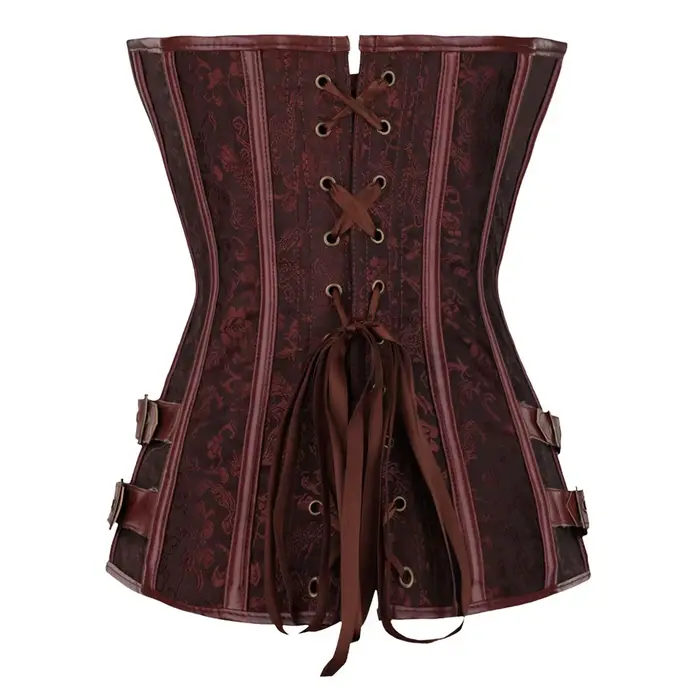 Corset Steampunk Femme Gaine Amincissante Vintage Bustier Taille à Lacets Occasions Spéciales Goths Soirées