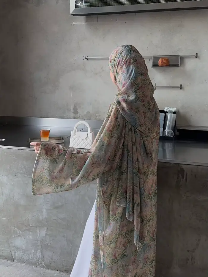 Cardigan traditionnel arabe élégant du moyen-orient, Robe Abaya à manches longues et imprimé Floral