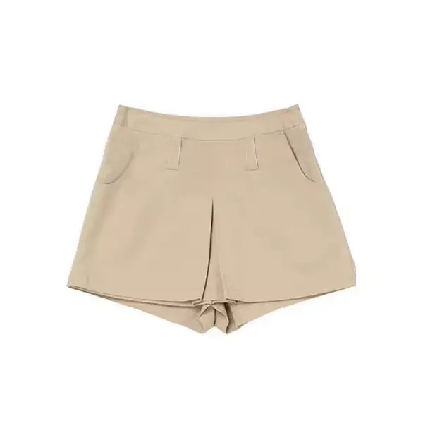 Culottes kaki effet deux-pièces pour femme, nouvelle collection été 2026, taille haute, anti-transparence, style Spice Girls, jupe-short évasée