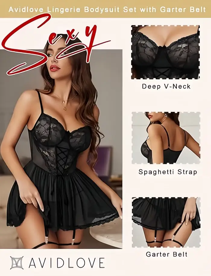 noční košile Sexy bez rukávů jemná krajka pro ženy romantické příležitosti a noční odpočinek