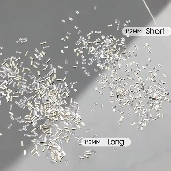 Strass réfléchissants pour ongles, 100/50 pièces, bande fine argentée, bandes de cristal pour Nail A