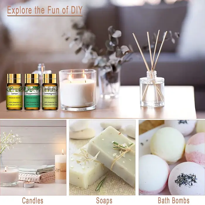 PHATOIL 12 pièces boîte-cadeau huiles essentielles pures pour humidificateurs diffuseur Massage Spa 