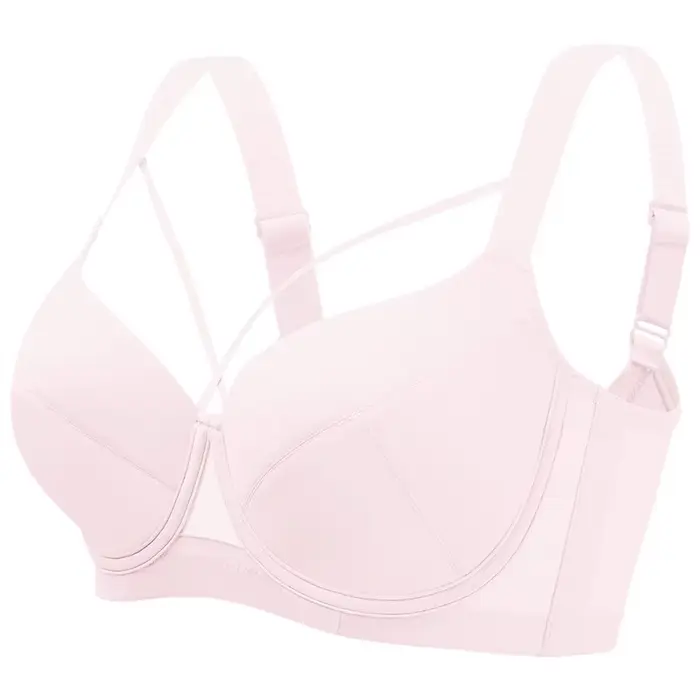 Bezešvá nastavitelná podprsenka pro ženu velké velikosti bralette štíhlý dolů pohodlné každodenní bavlna tři čtvrtiny kostice ramínko nastavitelný zpět uzávěr pohár forma jemná
