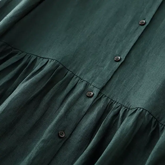 Robes longues vintage en coton pour femmes, style coréen décontracté et élégant, pour le bureau, vêt