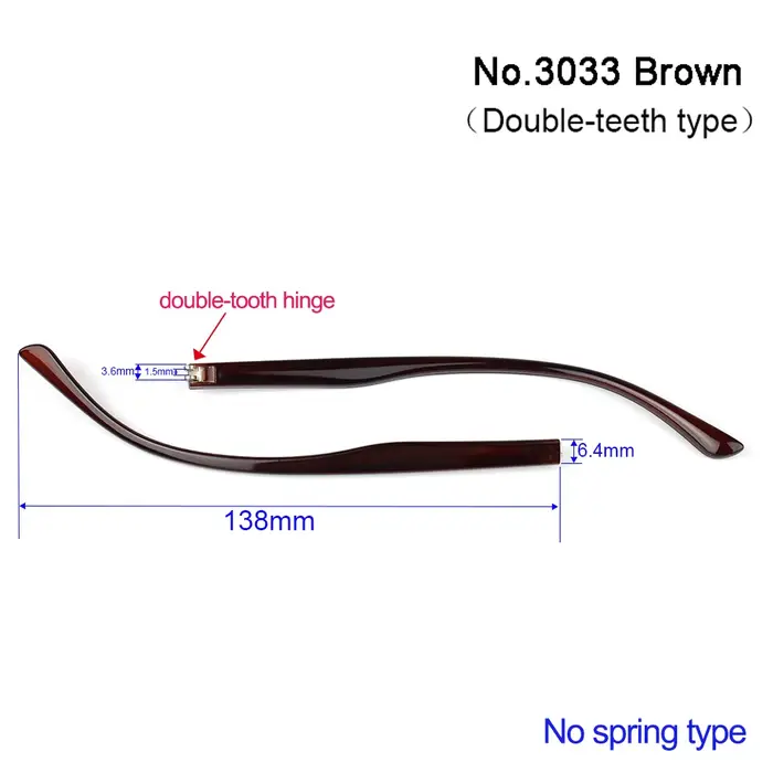 Pièces de rechange pour lunettes en plastique PC noires et brunes avec ressorts antidérapants pour hommes et femmes occasions quotidiennes