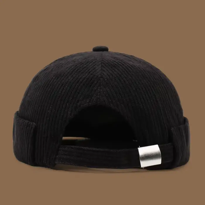 Chapeau décontracté sans bords en velours côtelé d'automne et d'hiver, chapeau yuppie personnalisé, 