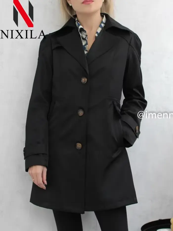 Printemps automne coupe-vent décontracté Version du Long coupe-vent haut mode coréenne dames manteau