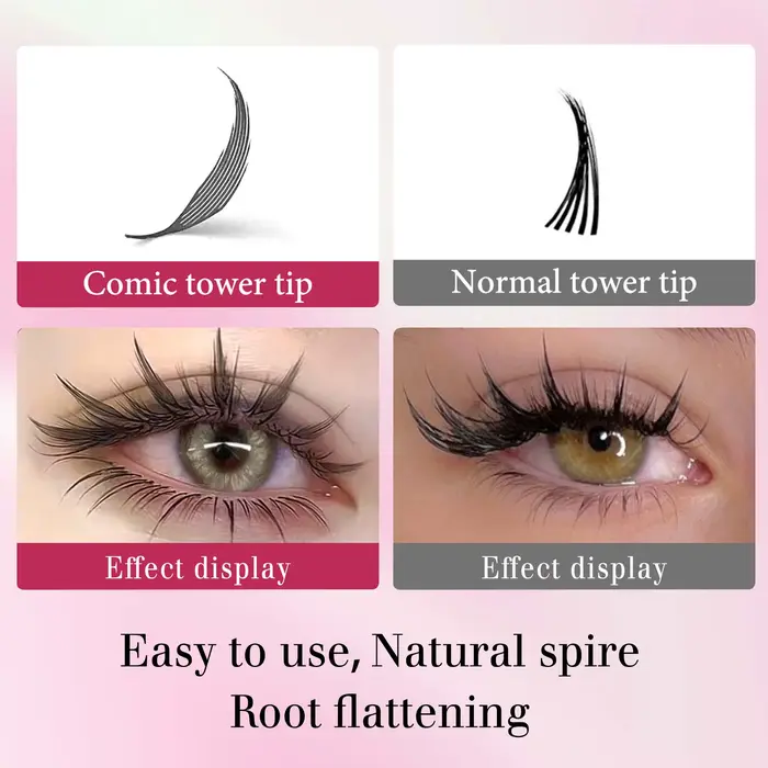 CoMango new spire lashes tower fans premade spikes eyelash extensions single/mix 8-15mm for anime ey
