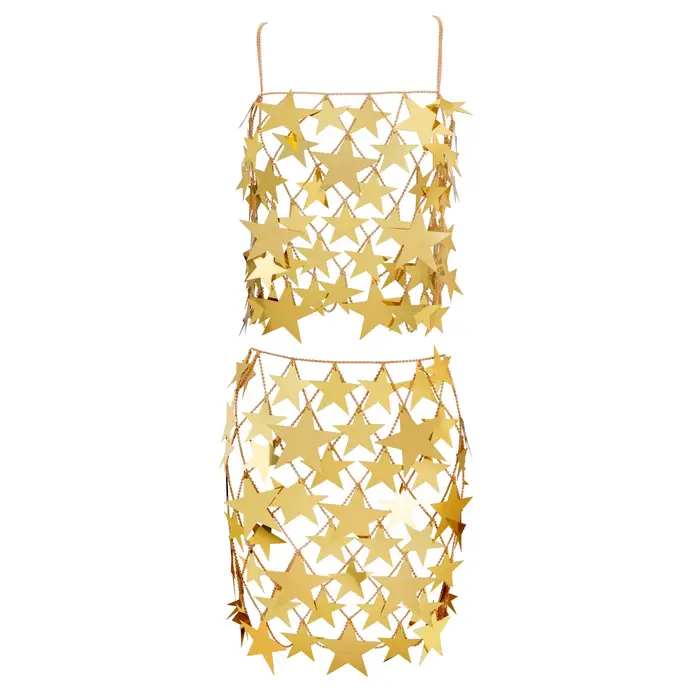 Robes Sexy étoiles brillantes pour femmes, dos nu, couleur noire, pour plage, discothèque, fête, Pro