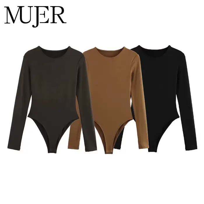 MUJER 2025 Dámské Sexy Bodysuit Dámské Bustier Body Top s dlouhým rukávem Dámské Bodysuit Letní vrcholy Spodní prádlo
