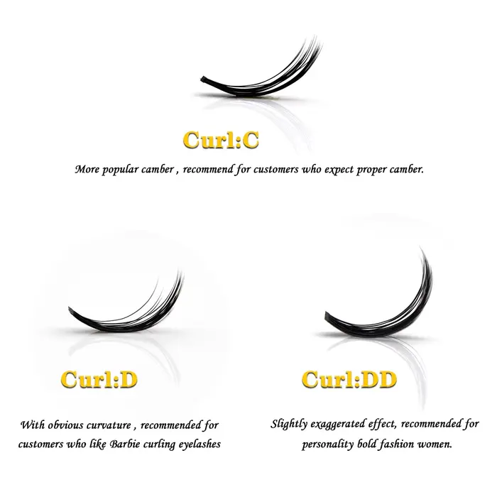 20D/30D/40D/50D 60 paquets Extension de cils de vison naturel 3D Volume russe faux cils outils de ma