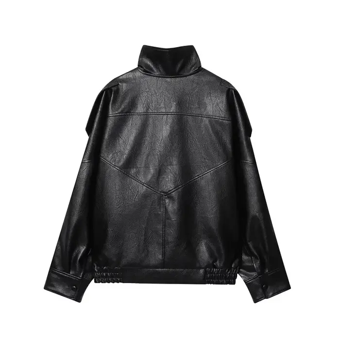 MUJER Faux cuir femme veste noir surdimensionné Bomber vestes pour femmes vêtements d'extérieur hive
