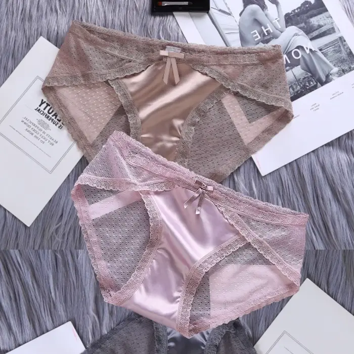 Dámské saténové kalhotky, krajkové spodní prádlo, slipy Sexy pro dámy, příležitostné spodní prádlo, dívčí intimní prádlo, 2021