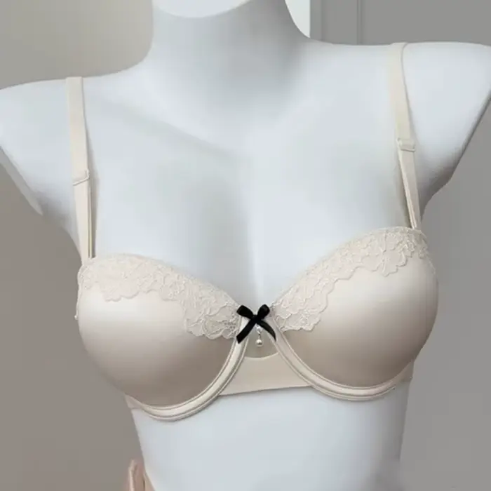 Sexy krajková podprsenka s leopardím potiskem pro ženy, nový francouzský styl, push-up efekt s vylepšeným a zesíleným designem