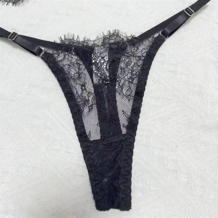 2025 Sexy čisté krajkové řasy odemknout jednu vrstvu krajky spodní prádlo žena spodní prádlo podprsenka a kalhotky sada základní ženy intimní spodní prádlo