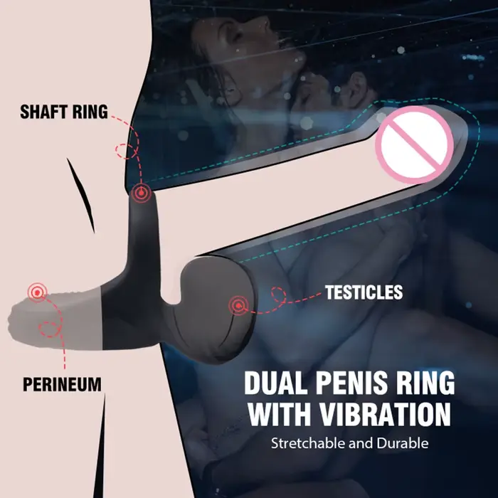 Vibromasseur 3 en 1 en silicone pour hommes, jouets sexuels, anneaux péniens, stimulateur de scrotum