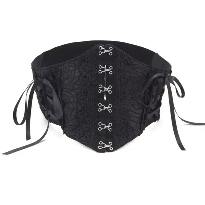 Corset large élégant en dentelle noire, accessoires de robe, gaine amincissante élastique pour le co