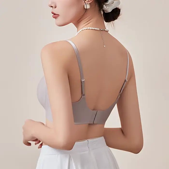 InjBra 89% Mulberry Inj11% IQUE dex Lining for Women, 3/4 standardisation Bra Lining, Wire Free, Beige Black Intimates, TA002