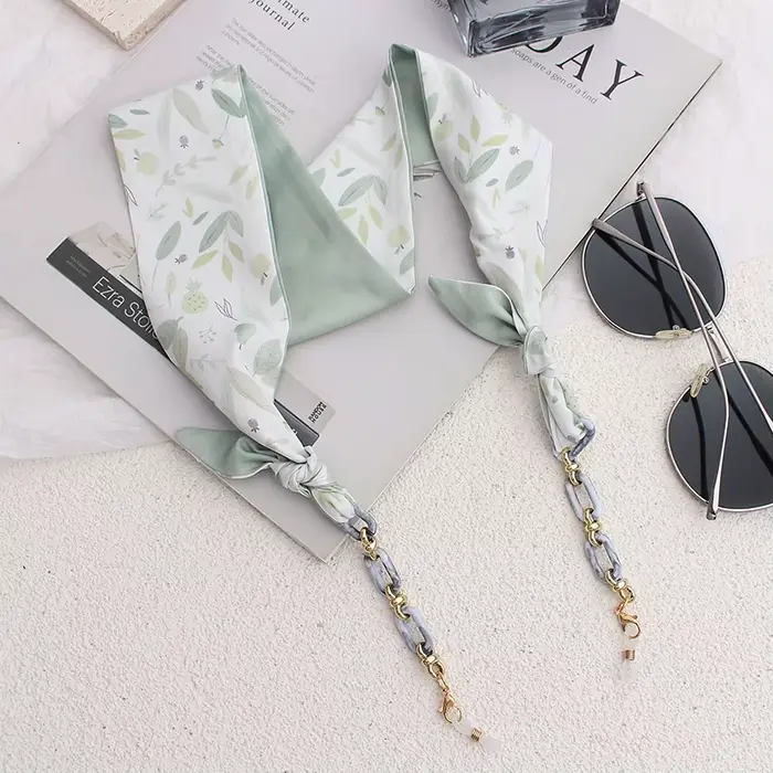 Chaînes de lunettes en ruban de soie, mode Boho, lunettes de soleil en acrylique, porte-cordon, sang