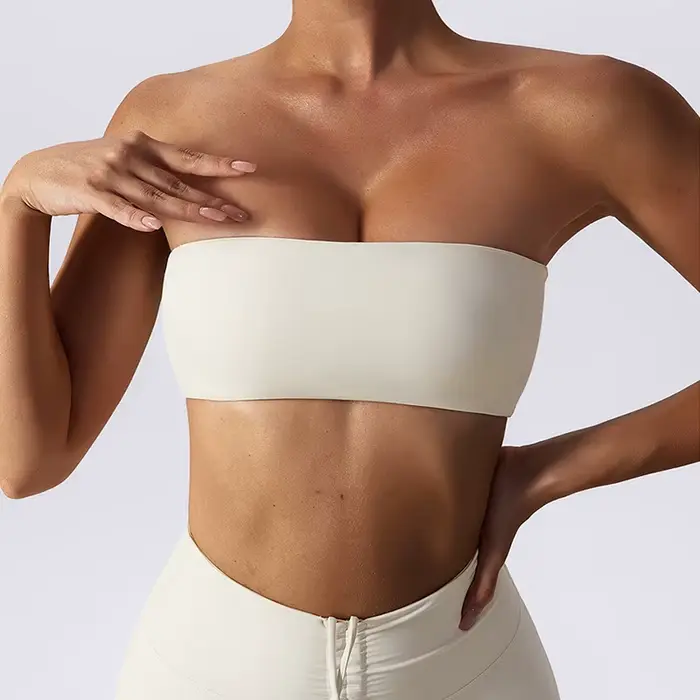 Soutien-gorge de sport femmes Fitness soutien-gorge intime sans bretelles Bustier Bandeau respirant enveloppé poitrine hauts de sport sous-vêtements de sport soutien-gorge de Yoga