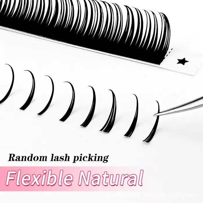 Extension de cils humides 0.03mm 0.07mm pointes cils Manga cils vaporeux Cosplay préfabriqué russe u