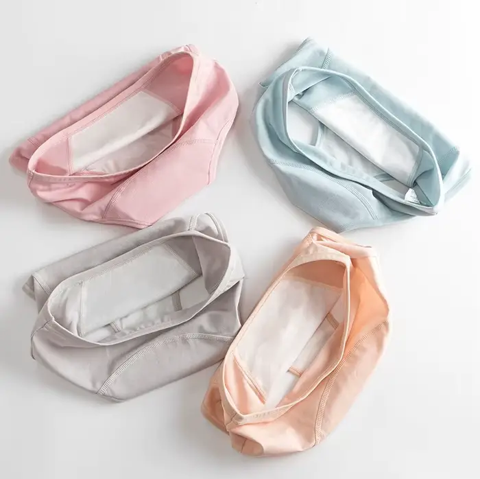 Culotte Menstruelle en Coton pour Femme, Sous-Vêtement Étanche, Respirant, Taille Haute, Grande Taille