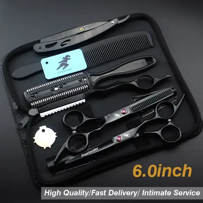 Ciseaux à cheveux japonais diamant violet, ciseaux de coiffure bon marché, rasoir de coiffeur, cisea