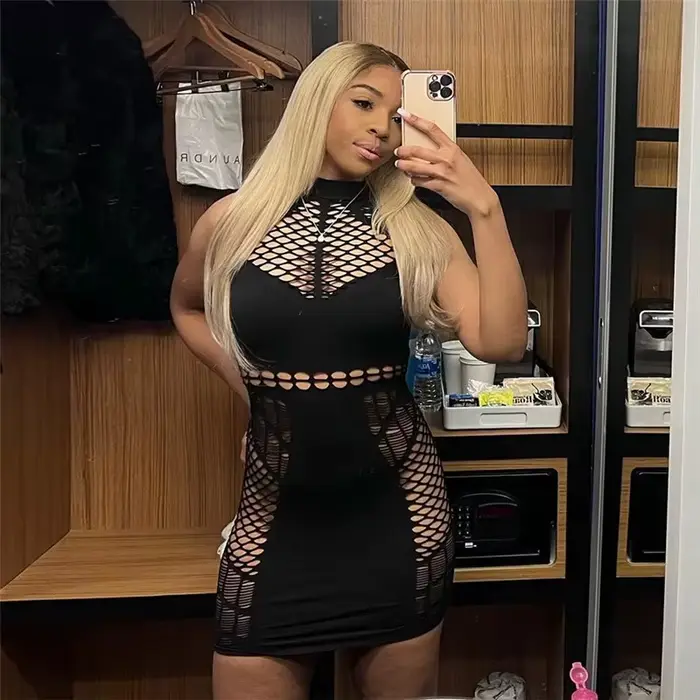 Velká velikost pro 40-90 kg Extra velké dámské spodní prádlo síťované šaty Badydoll průhledné body