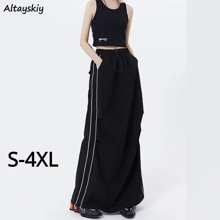 Jupes Maxi pour femmes, Harajuku Y2k, droites, Chic, assorties avec tout, taille basse, vêtements St