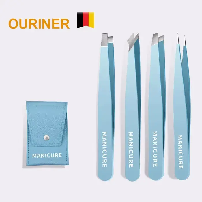 EyeblogugTweezer-Pince à épiler inclinée en acier inoxydable, extracteur de poils fins, pinces à sou