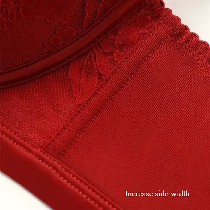 Elegantní červená Beauwear velká velikost podprsenka pro ženy 3/4 košíček hluboký výstřih sexy krajková