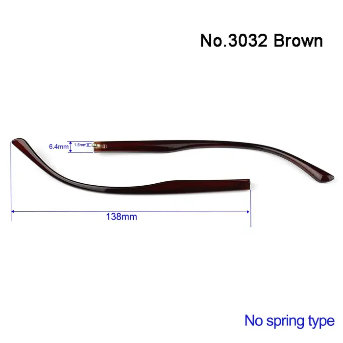 Pièces de rechange pour lunettes en plastique PC noires et brunes avec ressorts antidérapants pour hommes et femmes occasions quotidiennes
