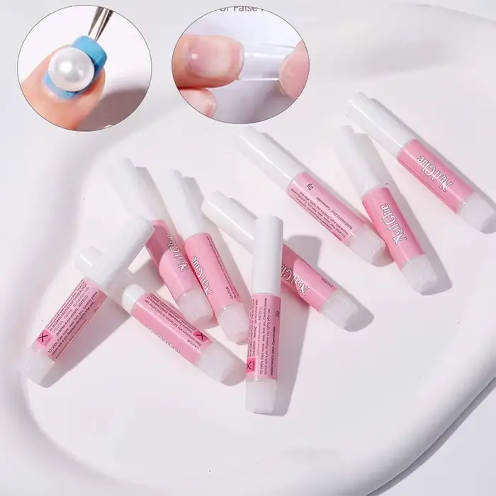 Ensemble de colle à ongles Super forte pour faux ongles, en acrylique, à pression, décoration artist