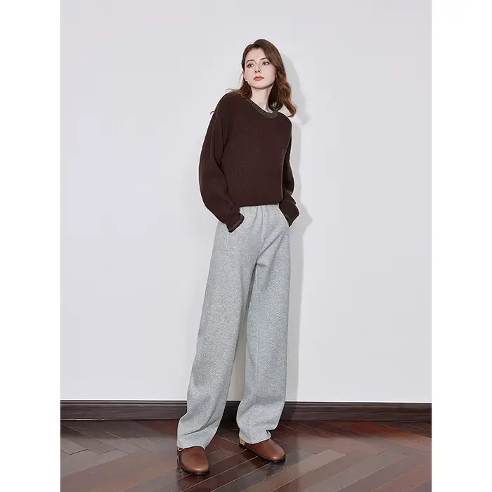TOYOUTH femmes polaire pantalon de survêtement décontracté 2024 automne et hiver nouvelle taille éla